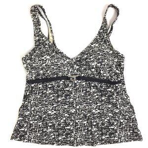 Maxine of Hollywood Tankini Swim Top Black and White Geometric Design Size 22W